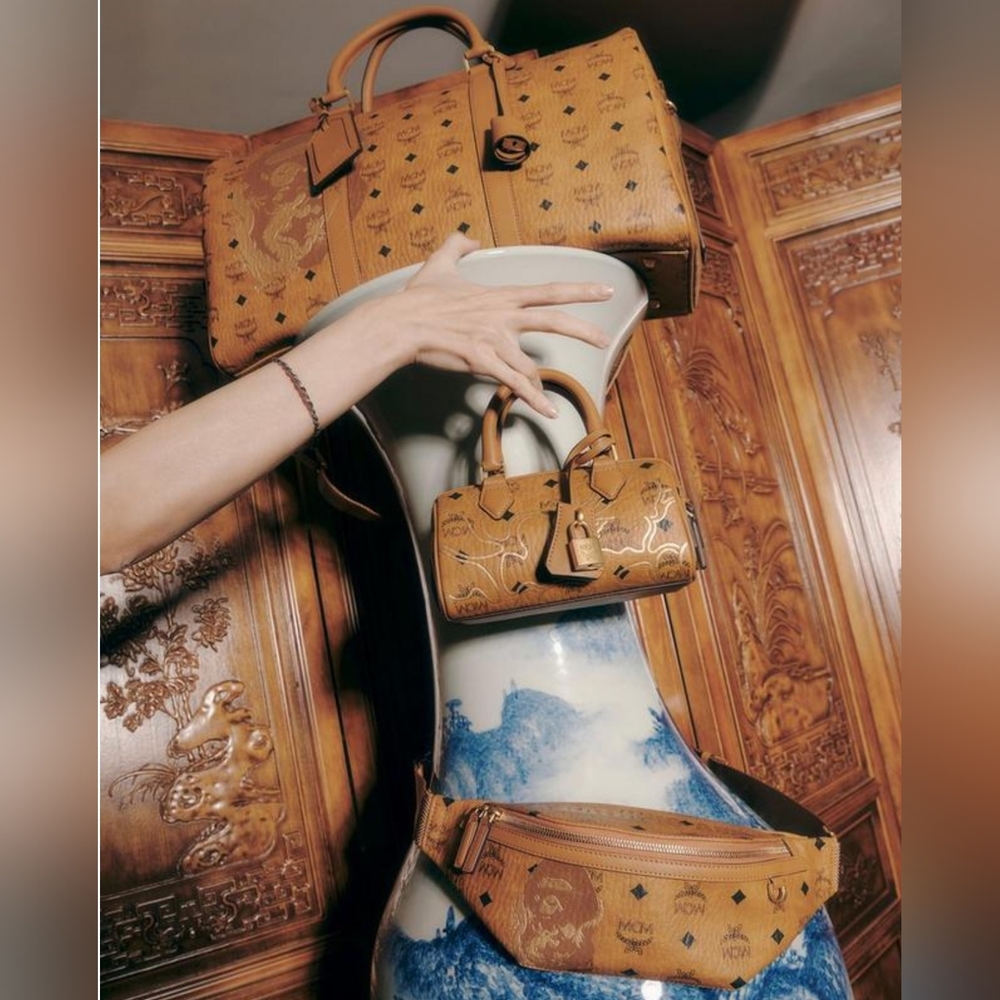 MCM X BAPE FURSTEN BELT BAG IN VISETOS